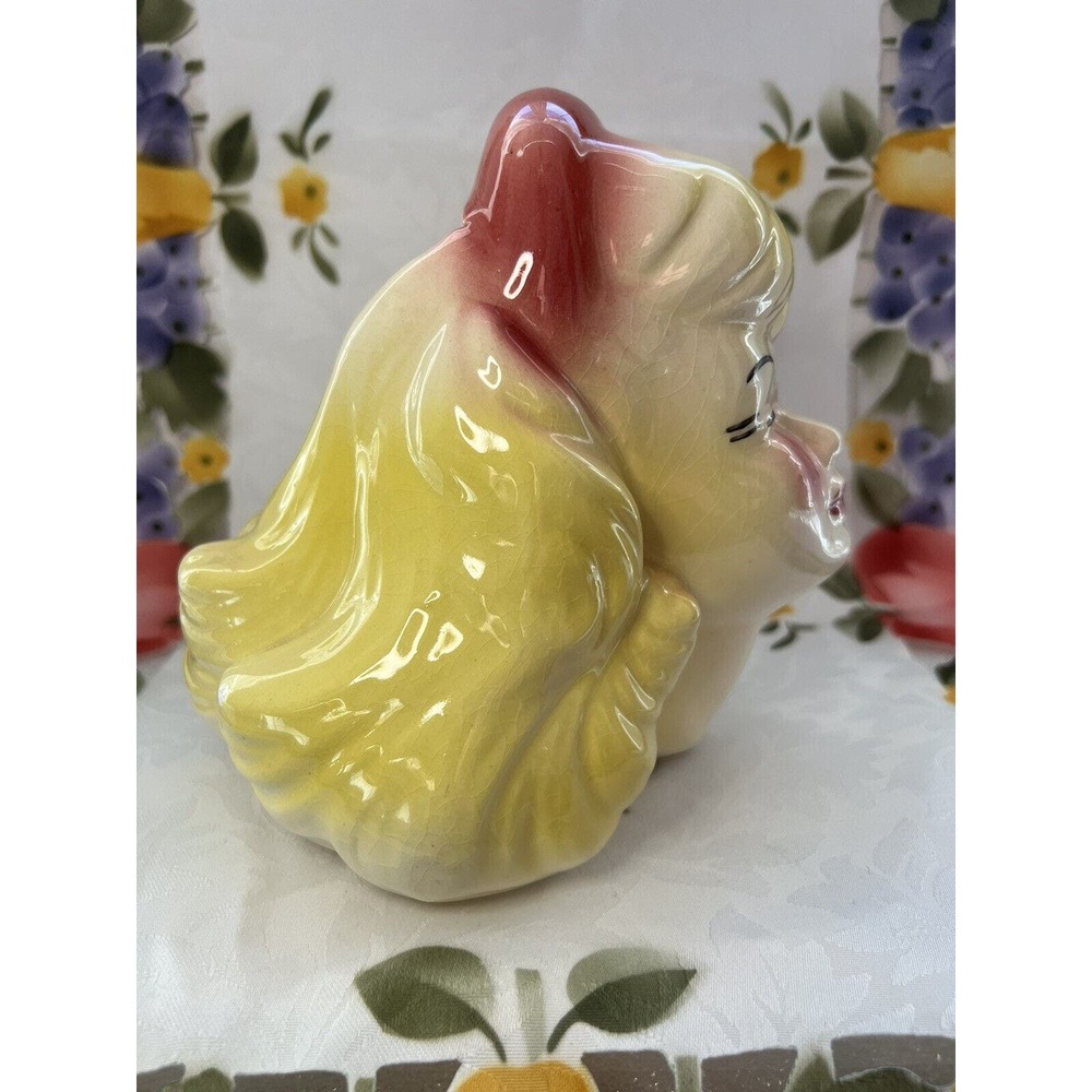 Vintage 1950-60’s Blonde Bombshell, Rosy Cheeks, Head Vase, Unmarked - Picture 6 of 8